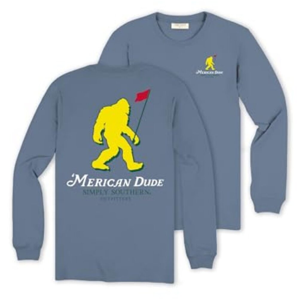 Sasquatch Golf Flag Simply Southern Long Sleeve Shirt Unisex - Picture 3 of 3